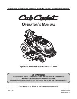 Preview for 1 page of Cub Cadet GT1554 Operator'S Manual