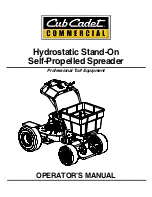 Cub Cadet Hydrostatic Stand-On Self-Propelled Spreader Operator'S Manual preview