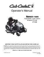 Preview for 1 page of Cub Cadet LT1018 Operator'S Manual