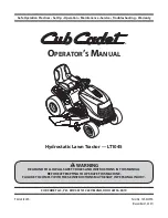 Preview for 1 page of Cub Cadet LT1045 Operator'S Manual