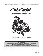 Предварительный просмотр 1 страницы Cub Cadet LT1050 Operator'S Manual