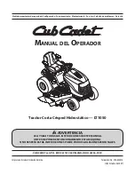 Предварительный просмотр 37 страницы Cub Cadet LT1050 Operator'S Manual