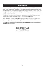 Preview for 22 page of Cub Cadet PowerLok CCB410 Instruction Manual