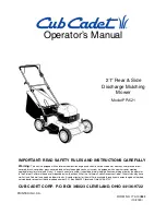 Предварительный просмотр 1 страницы Cub Cadet PR-521 Operator'S Manual