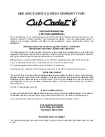 Preview for 20 page of Cub Cadet PR-521 Operator'S Manual