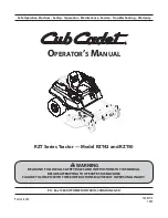 Preview for 1 page of Cub Cadet RZT 42 w/42" Mower Deck Operator'S Manual