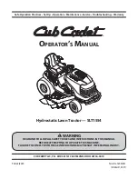 Preview for 1 page of Cub Cadet SLT1554 Operator'S Manual