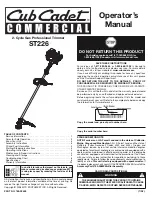 Cub Cadet ST226 Operator'S Manual preview