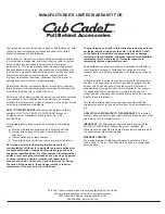 Preview for 16 page of Cub Cadet SW-15CC Owner'S Manual