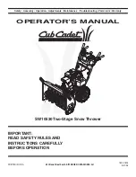 Cub Cadet SW10530 Operator'S Manual preview