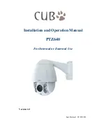 Cub PTZ640 Installation And Operation Manual preview