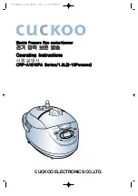 Предварительный просмотр 1 страницы Cuckoo CRP-A1010FA Operating Instructions Manual