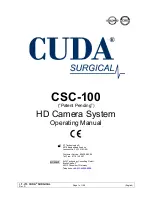 Preview for 1 page of Cuda surgical CSC-100 Operating Manual