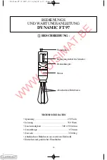 Preview for 18 page of CUISIMAT Dynamic FT 97 User And Maintenance Manual