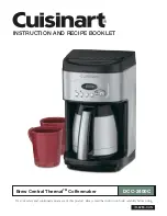 Cuisinart BREW CENTRAL THERMAL DCC-2400C Instruction And Recipe Booklet preview