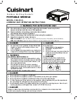 Cuisinart CGG-501G Assembly And Operating Instructions Manual preview