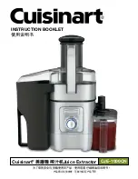 Предварительный просмотр 1 страницы Cuisinart CJE-1000CN Instruction Booklet