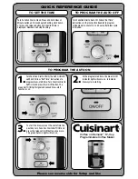 Cuisinart Coffee on Demand Quick Reference Manual preview