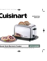 Cuisinart CPT-70 Series Instruction Booklet preview