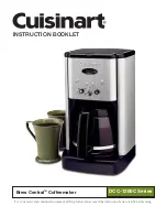 Cuisinart DCC-1200C - Brew Central Programmable Coffeemaker Instruction Booklet preview