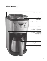 Предварительный просмотр 5 страницы Cuisinart DGB900BCU Grind & Brew Plus Instruction Manual