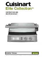 Предварительный просмотр 1 страницы Cuisinart Elite Collection GR-150C Instruction And Recipe Booklet