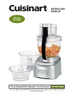 Cuisinart FP-14BK - Elite Food Processor Instruction Booklet предпросмотр