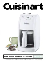 Предварительный просмотр 1 страницы Cuisinart Grind & Brew DGB-500C Series Instruction Book