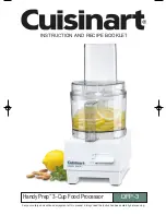 Предварительный просмотр 1 страницы Cuisinart Handy Prep DFP-3 Instruction/Recipe Booklet