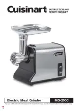 Предварительный просмотр 1 страницы Cuisinart MG-200C Instruction And Recipe Booklet