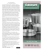 Preview for 2 page of Cuisinart MULTICLAD CONICAL Use And Care Manual