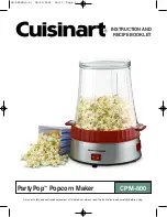 Cuisinart PartyPop CPM-800 Instruction And Recipe Booklet preview
