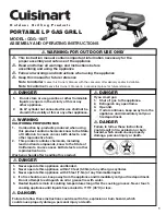 Cuisinart PORTABLE LP GAS GRILL CGG-180T Operating Instructions Manual предпросмотр