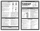 Cuisinart Power Advantage HM-8GRP1 Quick Reference Manual preview