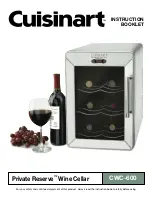 Cuisinart Private Reserve CWC-600 Instruction Booklet preview