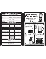 Preview for 1 page of Cuisinart SBC-1000 Quick Reference Manual