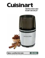 Предварительный просмотр 1 страницы Cuisinart SG-10A Instruction And Recipe Booklet