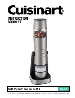 Предварительный просмотр 1 страницы Cuisinart SG-3C Instruction Booklet