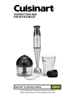 Cuisinart Smart Stick CSB-79 Instruction And Recipe Booklet preview