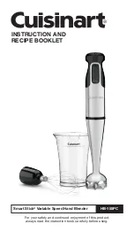 Cuisinart Smart Stick HB-155PC Instruction And Recipe Booklet preview