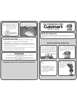 Preview for 2 page of Cuisinart SNOW CONE MAKER Quick Reference Manual