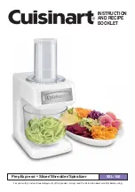 Cuisinart SSL-100 Instruction And Recipe Booklet preview