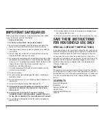 Preview for 2 page of Cuisinart TAN-4C Instruction Booklet