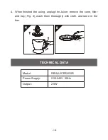 Preview for 16 page of Cuizimate RBSJUICERNOIR Instruction Manual