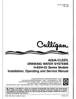 Preview for 1 page of Culligan Aqua-Cleer H-53 Series Installation, Operating And Service Manual