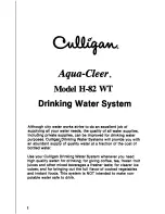 Preview for 2 page of Culligan Aqua-Cleer H-82 WT Use And Care Manual