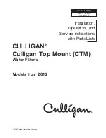 Culligan CTM 21 Installation, Operation, And Service Instructions With Parts Lists preview