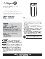 Culligan HD-950 Installation And Operating Instructions Manual preview