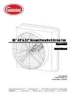 Предварительный просмотр 1 страницы Cumberland 36" Funnel Flow Belt Drive Fan Owner'S Manual