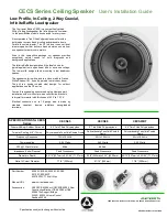 Предварительный просмотр 1 страницы Current Audio CECS65 Installation Manual